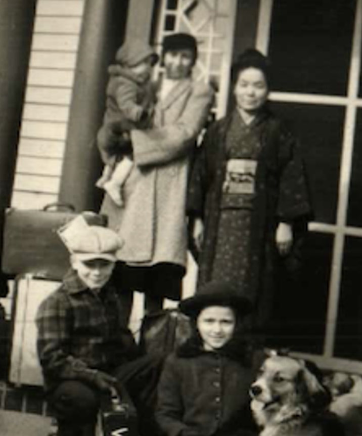 Family preparing to leave Japan