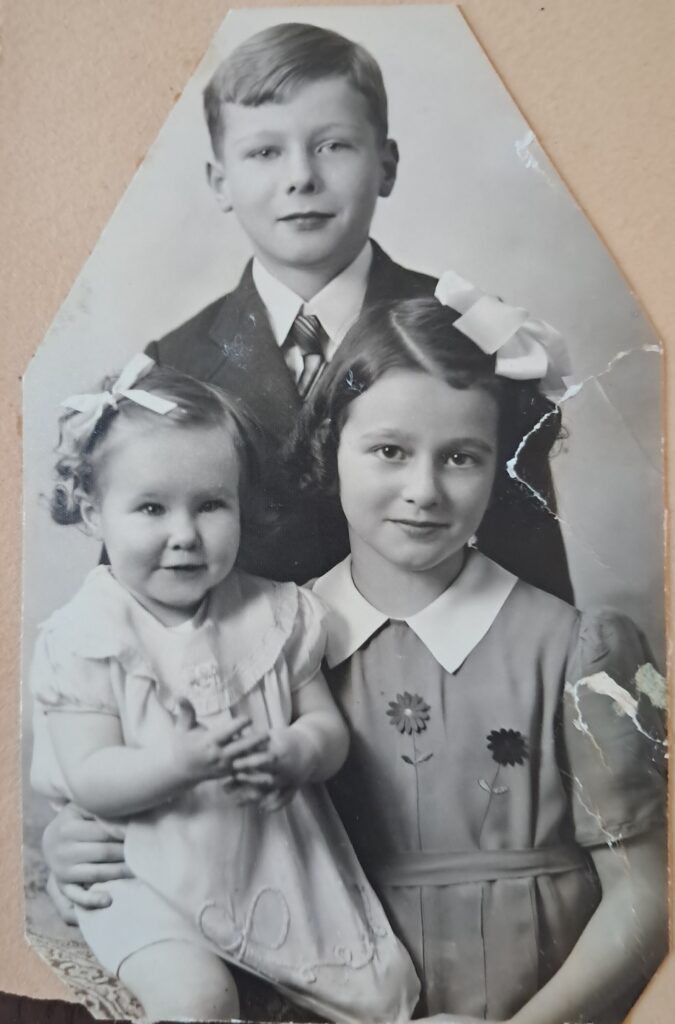 Siblings posing